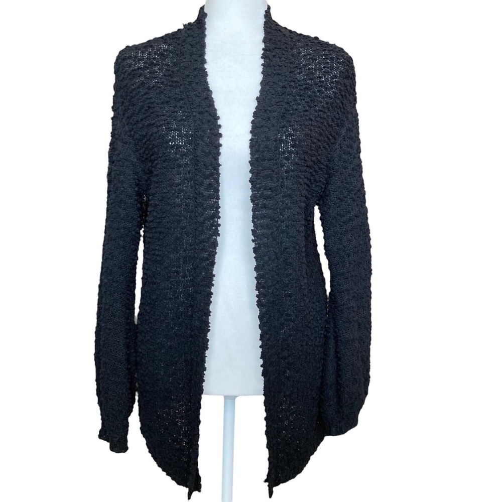 Wild Fable Women's black open front popcorn cardigan sweater, Sz S
